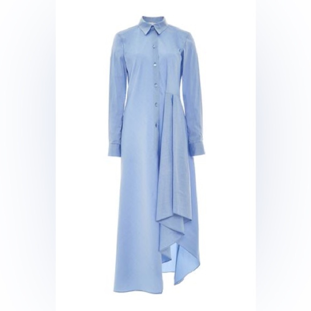 ALEXIS Elegant Blue Asymmetrical Shirt Dress XS - Picture 4 of 10